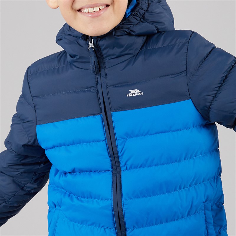 Trespass Junior Junge Oskar Gefütterte Jacke mit Kapuze Marine / Blau