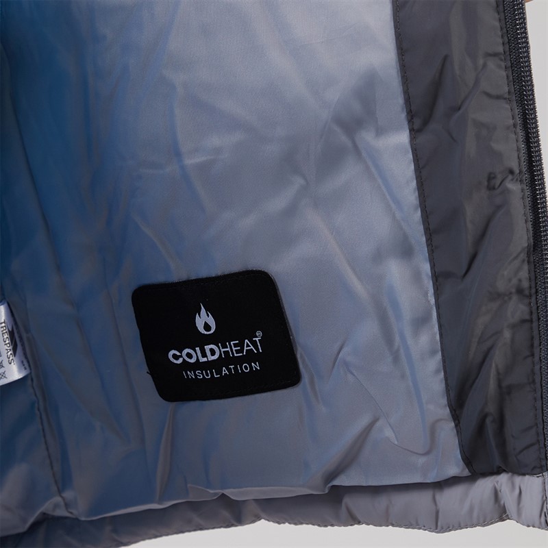 Trespass Junior Boys Oskar Padded Hooded Jacket Carbon/Platinum