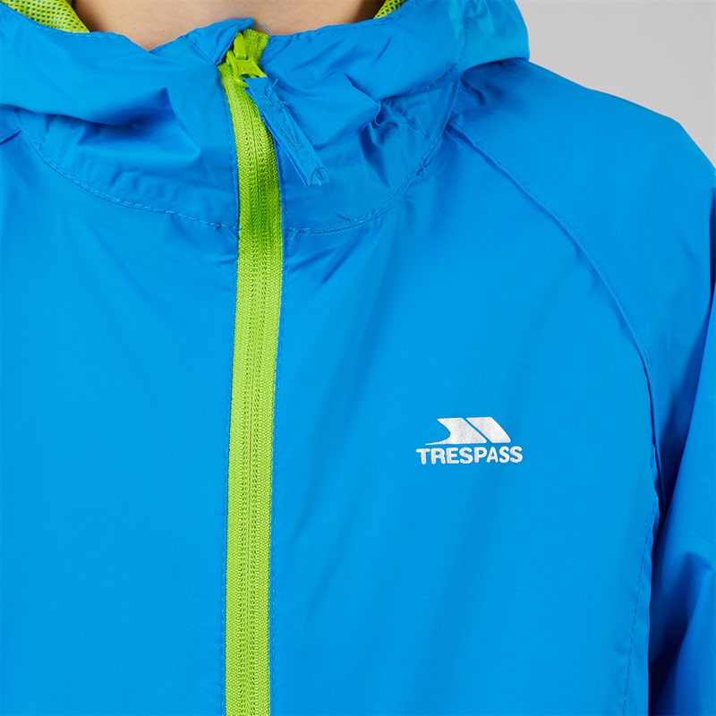 Trespass Junior Boys Qikpac Waterproof Jacket Cobalt