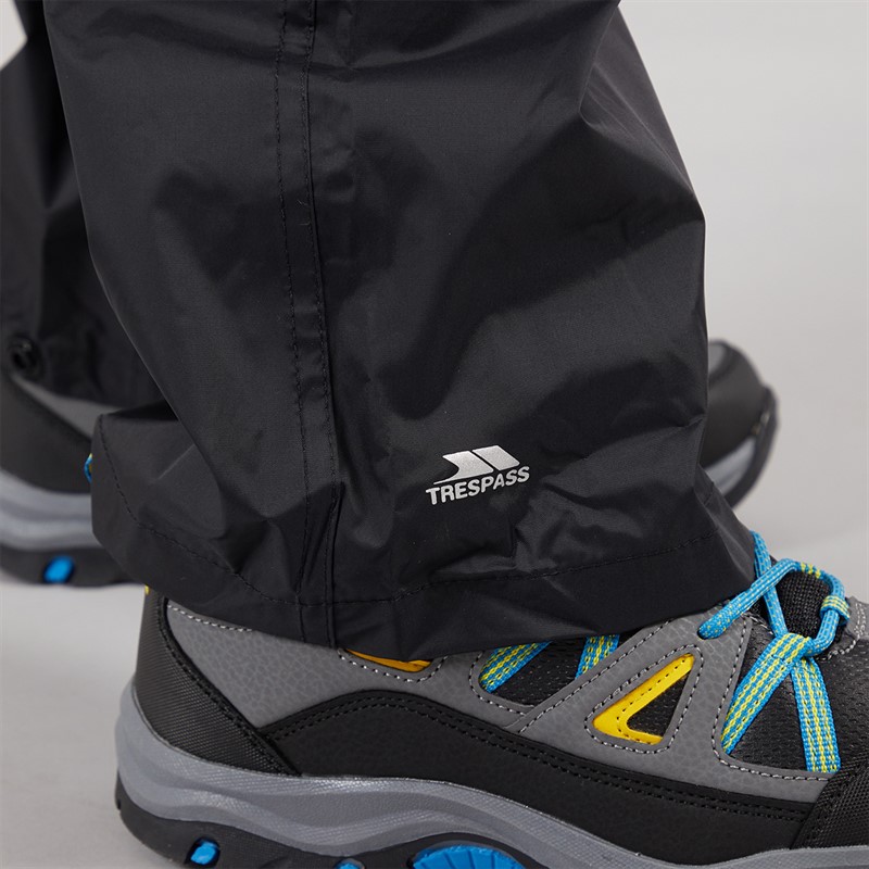 Trespass Kinder Qikpac wasserdichte Überhosen Schwarz