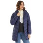 Trespass Womens Rianna Padded Hooded Long Jacket Navy
