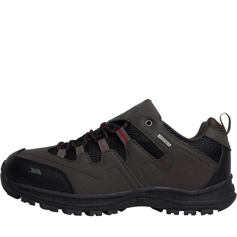 Trespass Mens Finley Low Waterproof Hiking Shoes Coffee/Rust