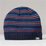 Trespass Mens Ray Striped Knitted Beanie Hat Navy