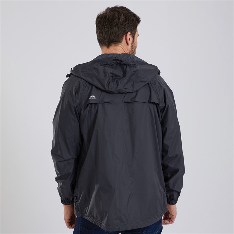 Trespass Mens Qikpac Waterproof Jacket Flint