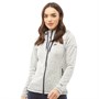 Trespass Womens Odelia Knitted Marl Full Zip Hooded Fleece Jacket Ghost/Navy Marl