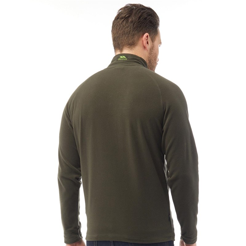 Trespass Mens Blackford 1/2 Zip Micro Fleece Olive