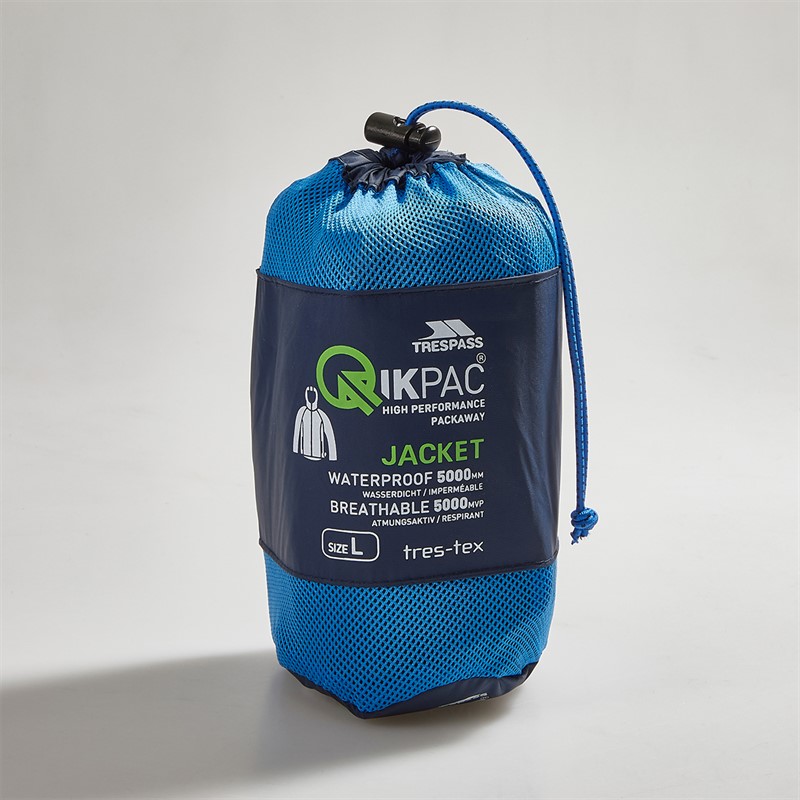 Trespass Mens Qikpac Waterproof Jacket Navy