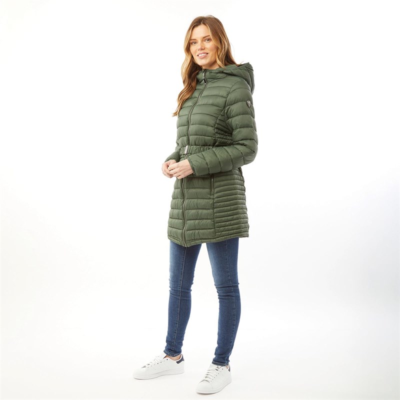Trespass Womens Santuzza Padded Hooded Jacket Ivy