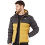 Trespass Mens Oskar Padded Hooded Jacket Dark Grey/Honeybee