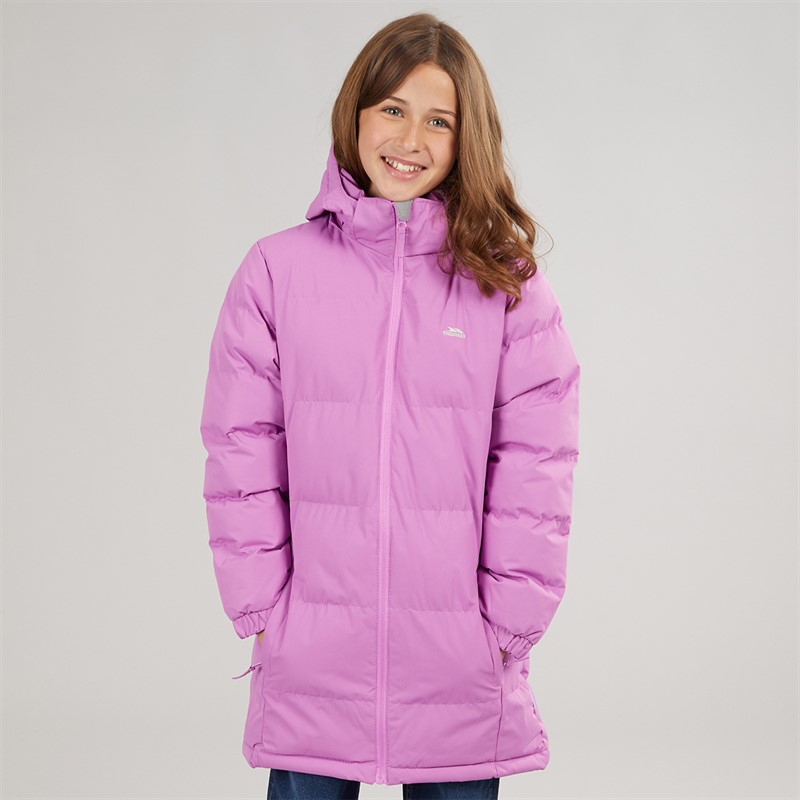 Trespass Tiffy Girls Puffer Jacket – Padded School Coat, Polyester, 2-12 Years, Machine Washable
