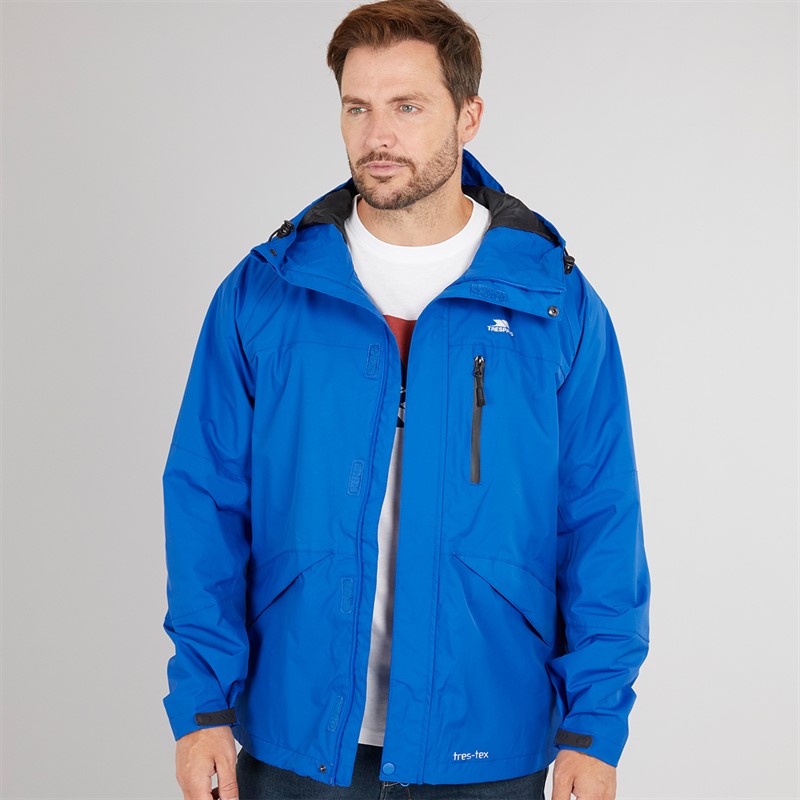 Trespass Wasserdichte Herrenjacke Corvo mit Kapuze Blau