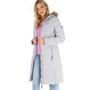 Trespass Womens Audrey Waterproof Padded Hooded Long Jacket Platinum