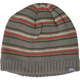 TrespassMensRayStripedKnittedBeanieHatStormGrey