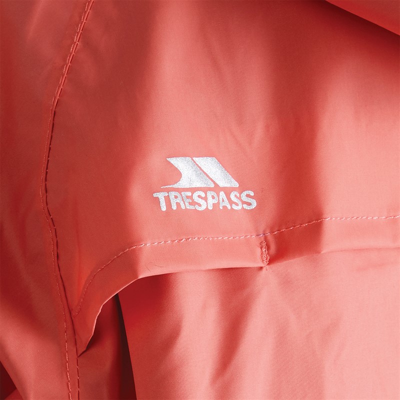 Trespass Girls Qikpac Waterproof Jacket Peach Blush/Navy