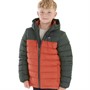 Trespass Boys Oskar Padded Hooded Jacket Ivy/Burnt Orange