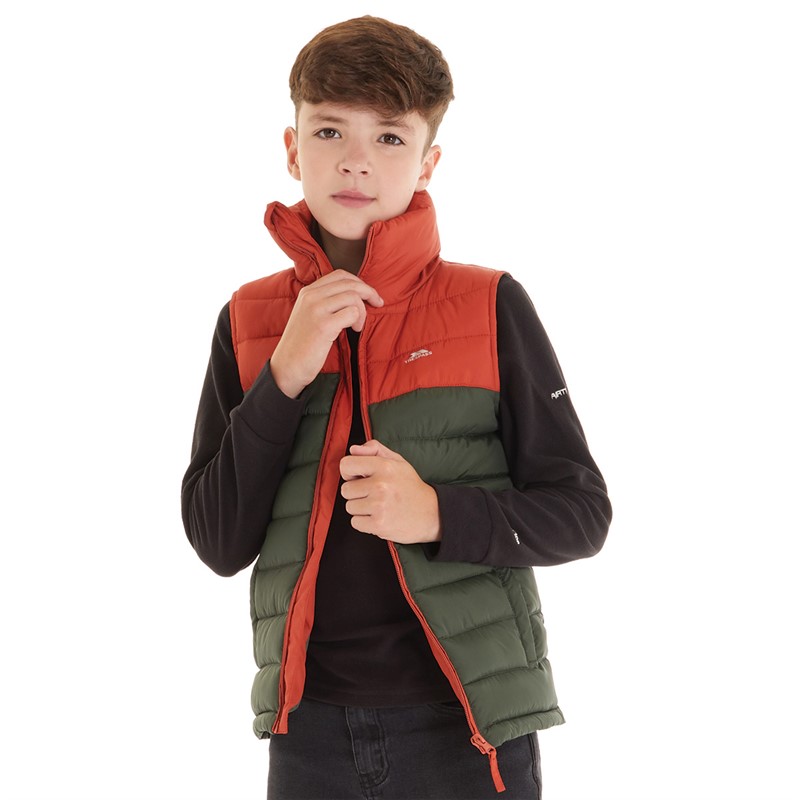 Buy Trespass Boys Wilde Padded Gilet Ivy Burnt Orange