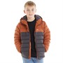 Trespass Boys Oskar Padded Hooded Jacket Dark Grey/Orange