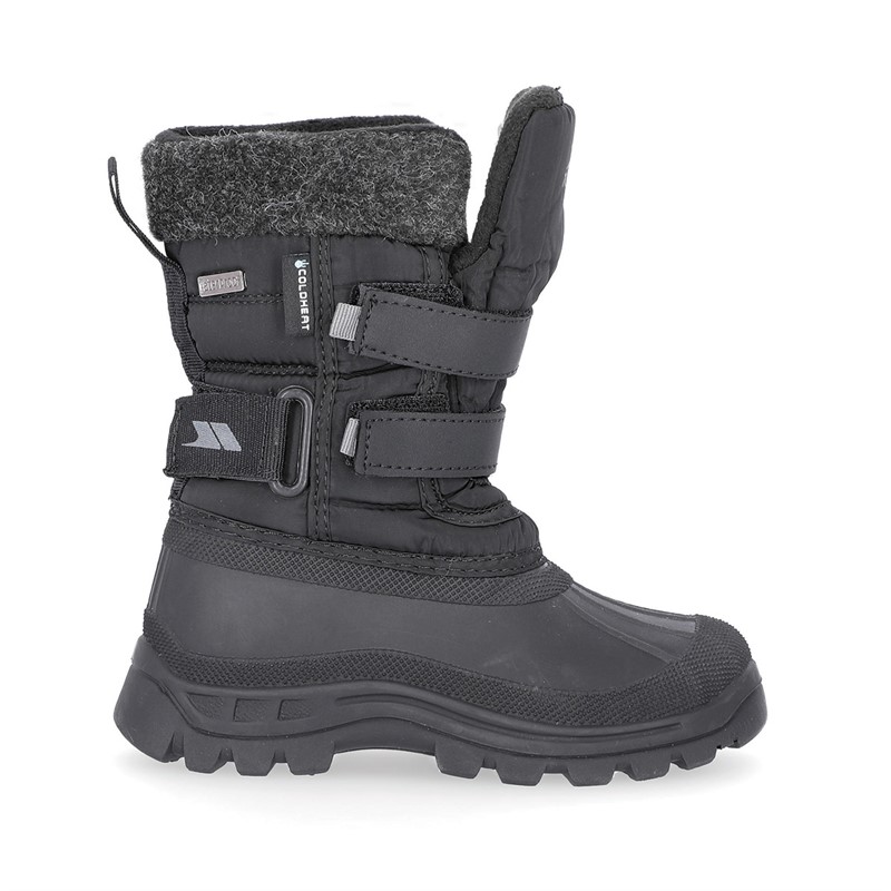 Trespass Junge Strachan Wasserdichte Schneestiefel Schwarz