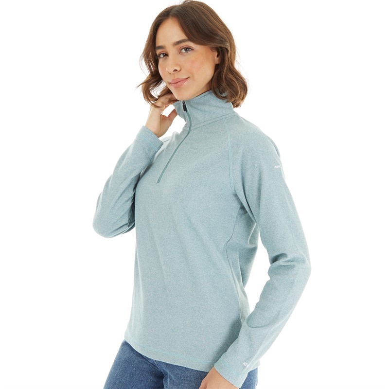 Trespass Womens Meadows 1/2 Zip Micro Fleece Teal Mist