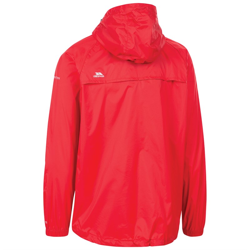 Trespass Mens Qikpac Waterproof Jacket Red