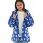 Trespass Girls Joyfull Waterproof Jacket Dark Blue Flower