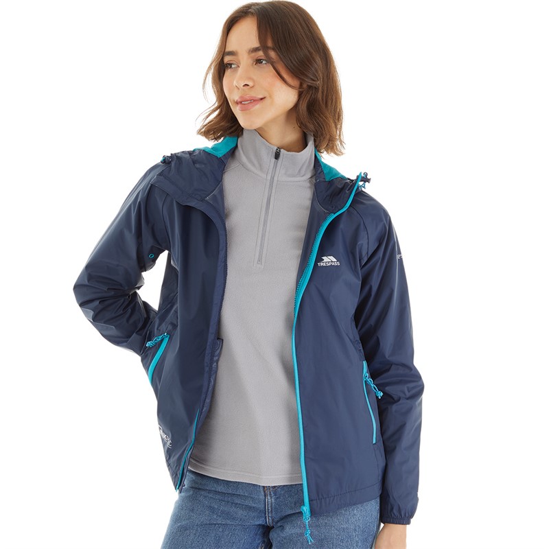 Trespass Womens Qikpac Waterproof Jacket Navy/Blue