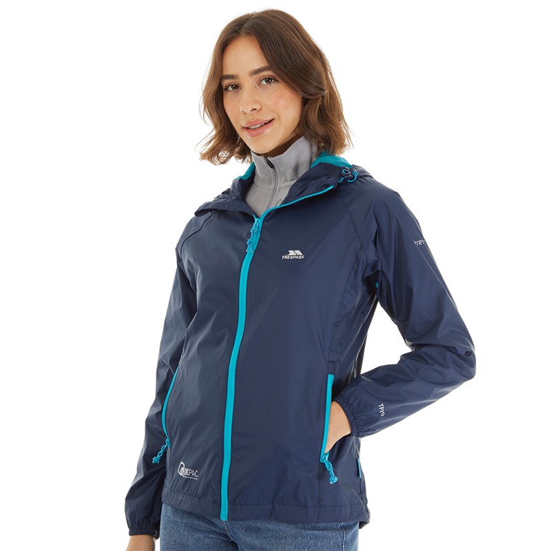 Trespass Womens Qikpac Waterproof Jacket Navy/Blue