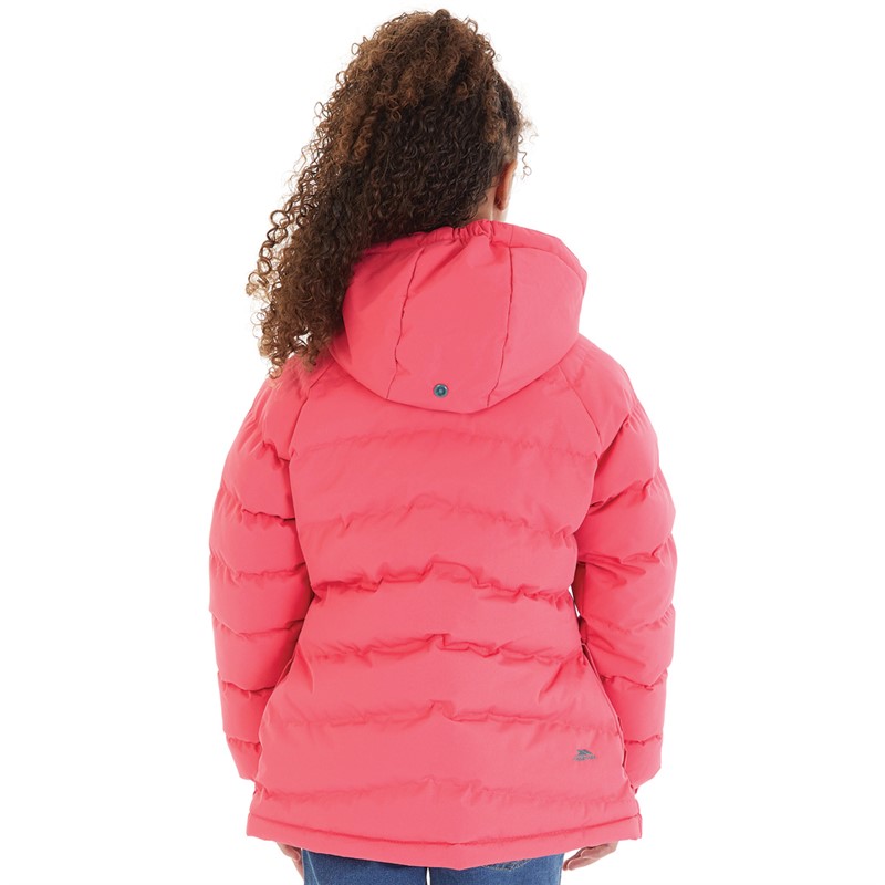 Trespass Girls Amira Waterproof Padded Hooded Jacket Strawberry