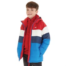 Trespass Boys Calmere Striped Padded Hooded Jacket Blue