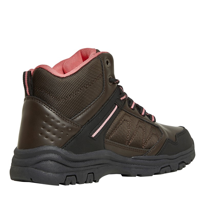 Trespass Womens Lyre Waterproof Hiking Boots Dark Brown/Coral