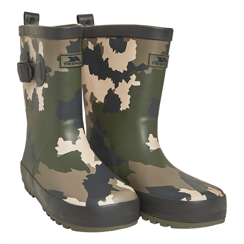 Trespass Kids Puddle Printed Wellington Boot Camo