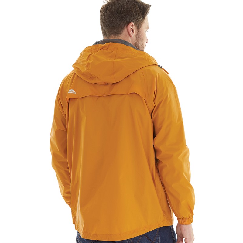 Trespass Mens Qikpac Waterproof Jacket Ginger