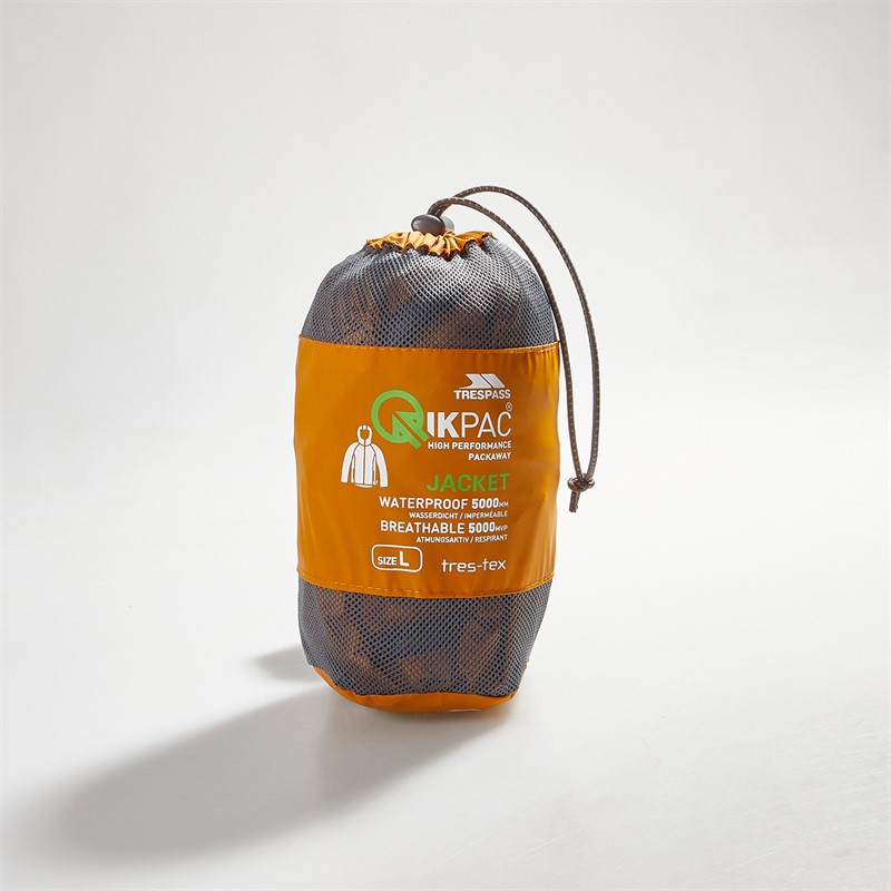 Trespass Mens Qikpac Waterproof Jacket Ginger