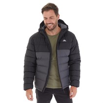 Trespass Mens Oskar Padded Hooded Jacket Black/Charcoal