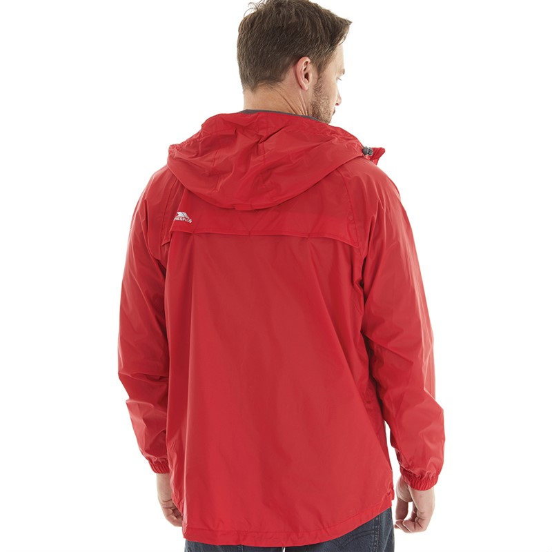 Trespass Mens Qikpac Waterproof Jacket Red