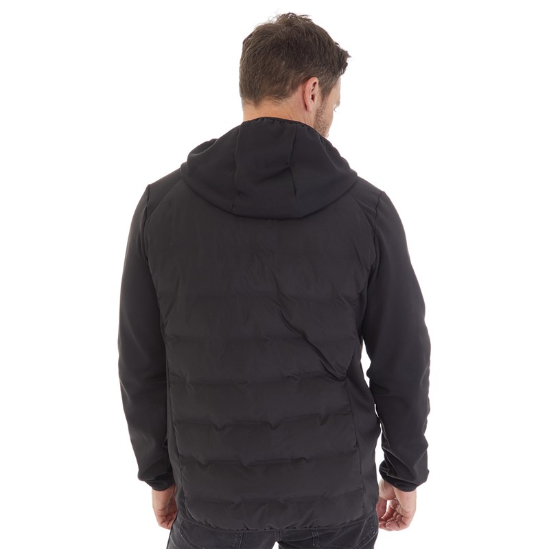 Trespass Mens Jorge Hybrid Padded Hooded Jacket Black