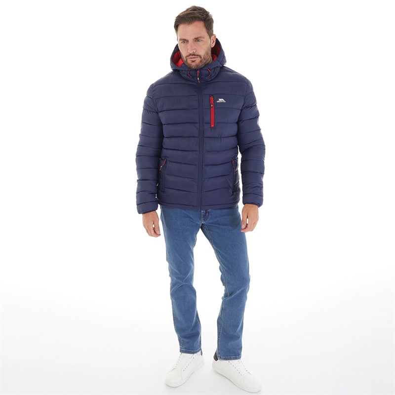 Trespass Mens Mikail Micro Padded Hooded Jacket Navy