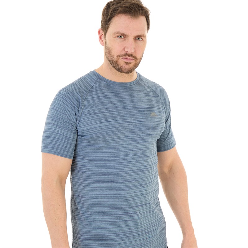 Trespass Mens Leecana Tech T-Shirt Denim Blue Marl