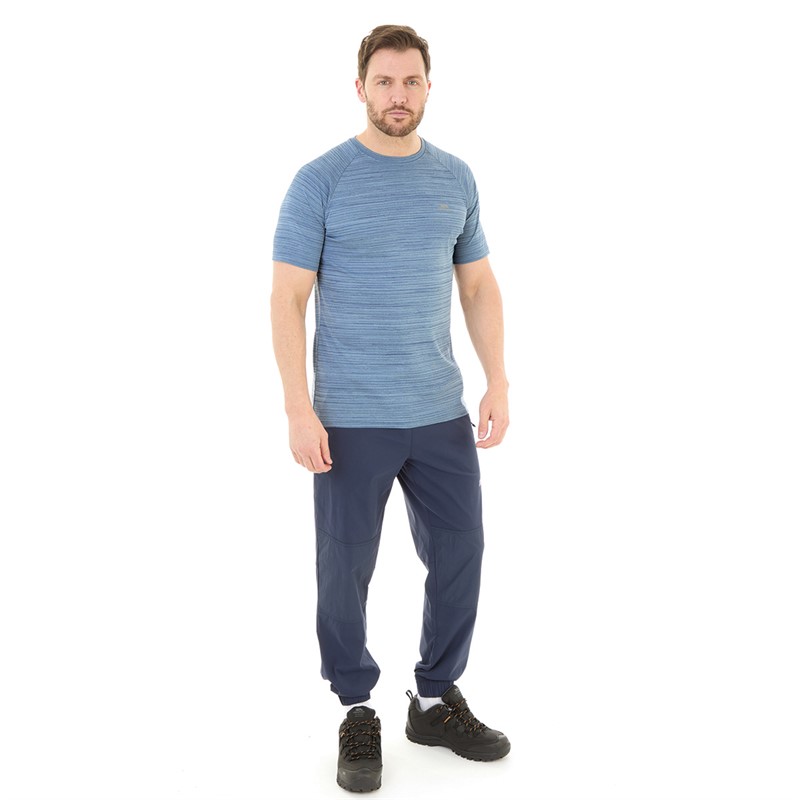 Trespass T-shirt Heren Leecana Tech Denim Blauw Melange