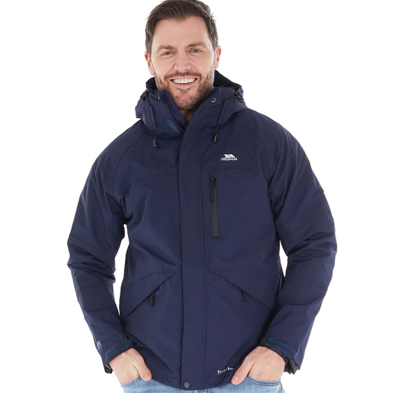 Buy Trespass Mens Corvo Hooded Waterproof Shell Jacket Navy