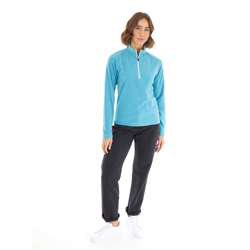 Trespass Womens Skylar 1/2 Zip Micro Fleece Storm Blue