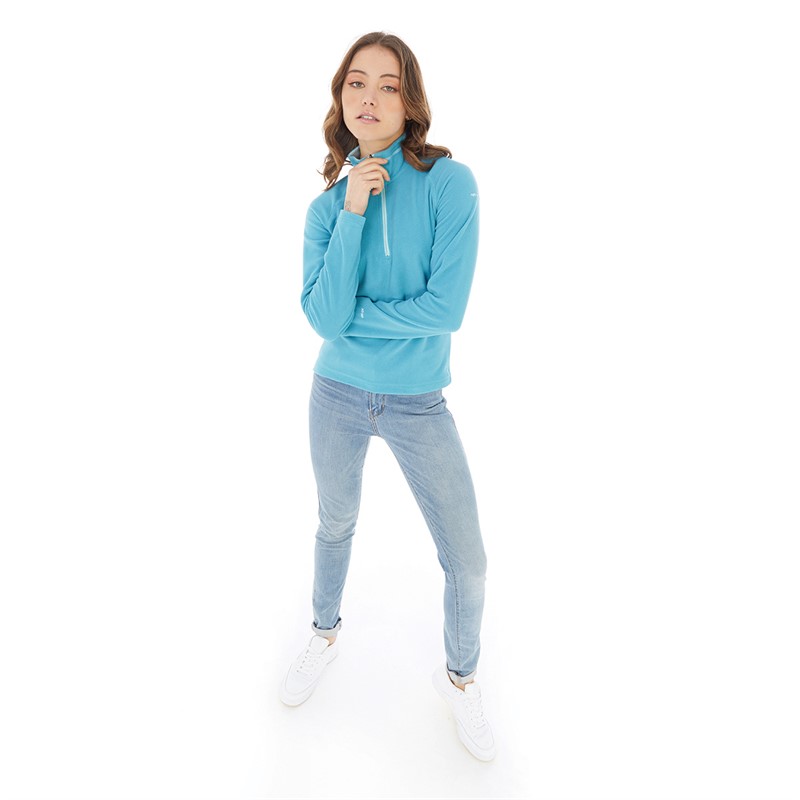 Trespass Womens Skylar 1/2 Zip Micro Fleece Storm Blue