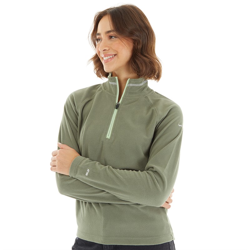 Trespass Womens Skylar 1/2 Zip Micro Fleece Herb