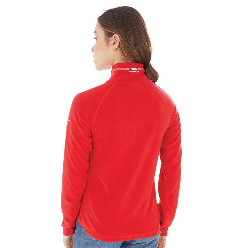 Trespass Womens Skylar 1/2 Zip Micro Fleece Red