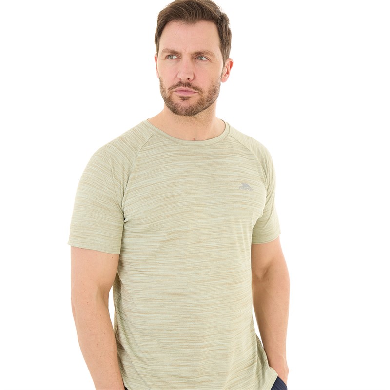Trespass Mens Leecana Tech T-Shirt Light Sage Marl