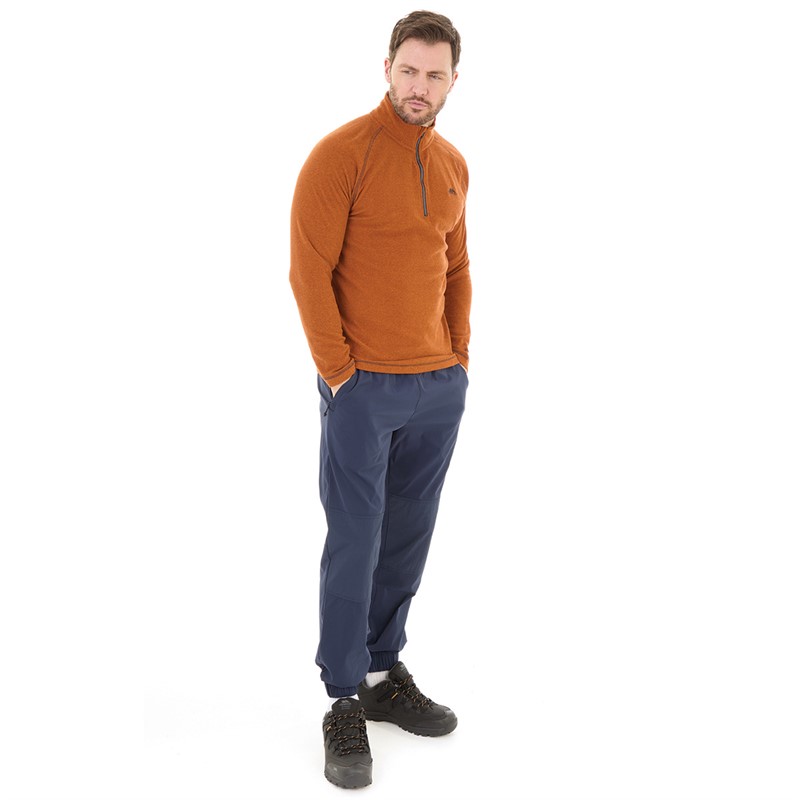 Trespass Mens Keynote 1/2 Zip Micro Fleece Burnt Orange