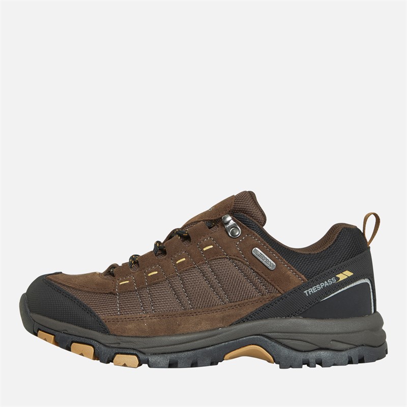 Trespass Mens Scarp Waterproof Walking Shoes Dark Brown