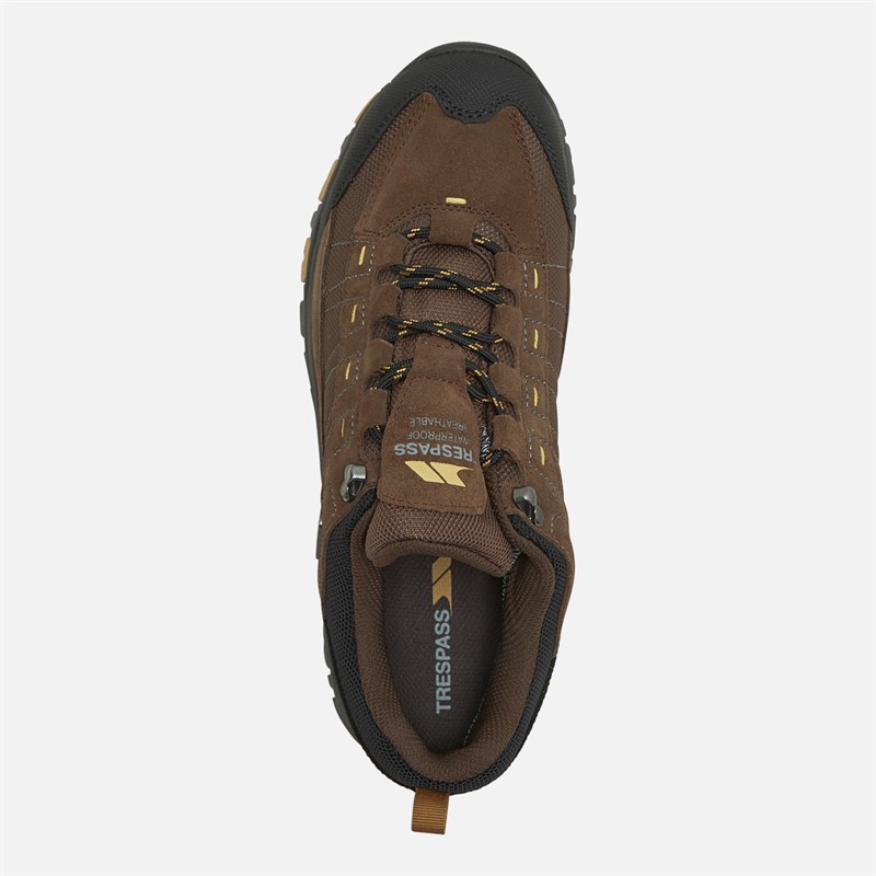 Trespass Mens Scarp Waterproof Walking Shoes Dark Brown