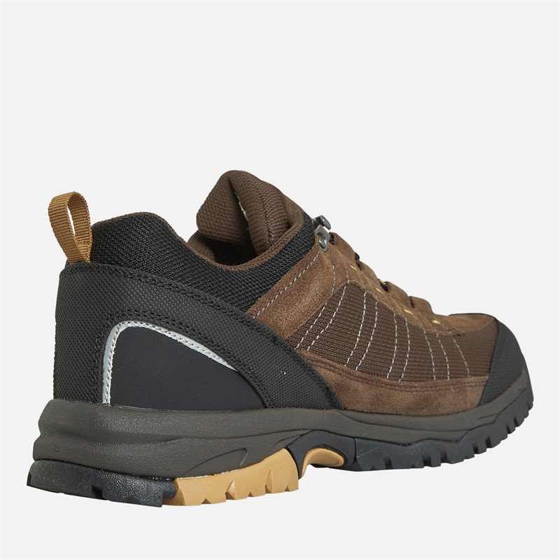 Trespass Mens Scarp Waterproof Walking Shoes Dark Brown