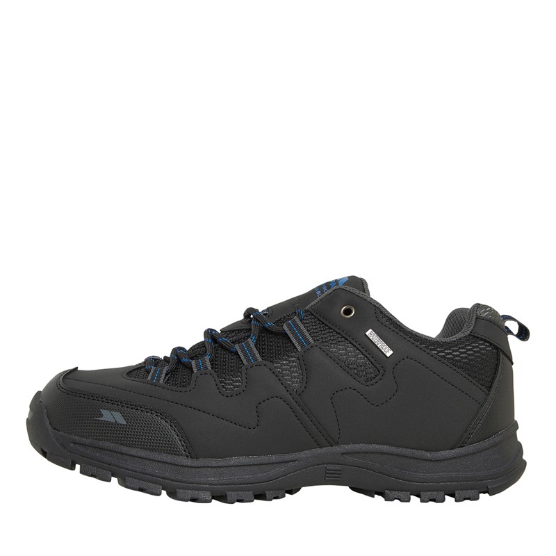 Trespass Mens Finley Low Cut Waterproof Walking Shoes Black/Blue